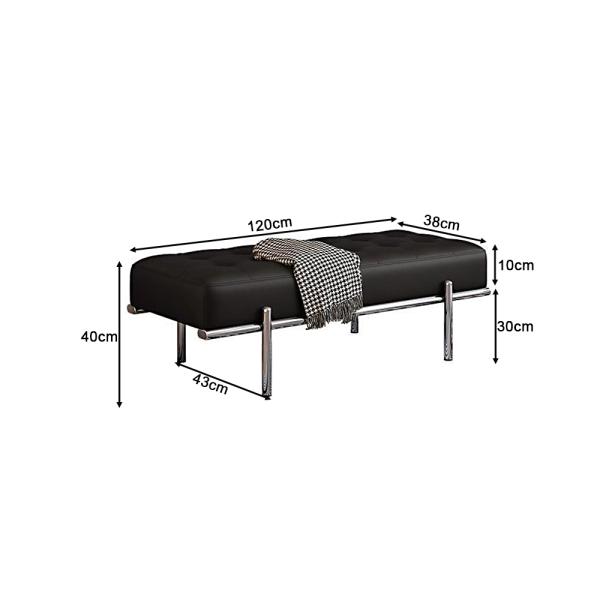 Muxing Schuhhocker Sitzbank Schuhbank für den Eingangsbereich Sofabank Relaxhocker Schwarz 120*43*40cm 【HXD6499-HEI】