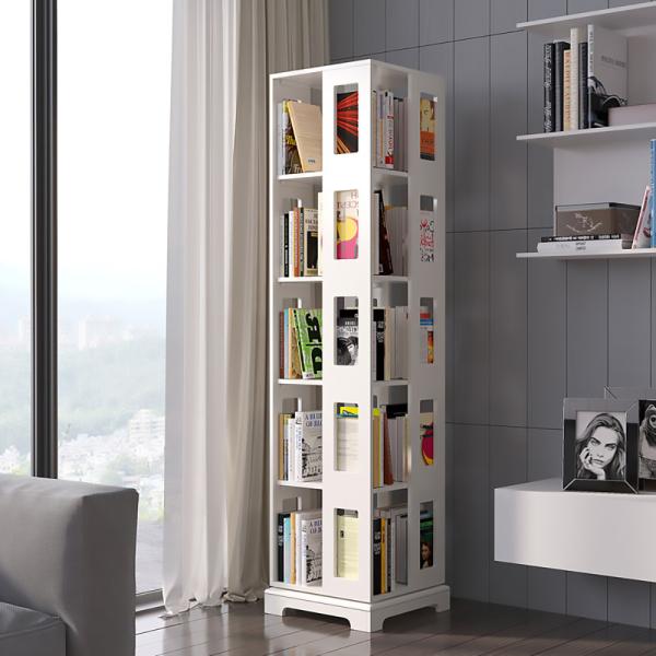 Muxing Regal Drehbares Bücherregal Lagerregal Weiß