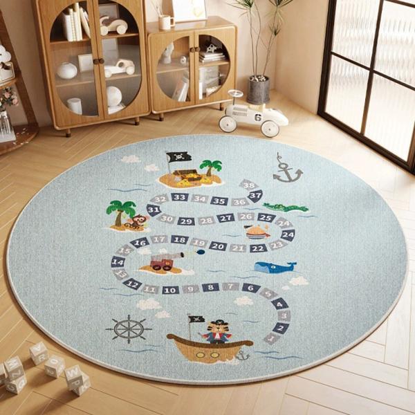 360Home KinderteppichRunder Teppich Cartoon-Design ideal für die Kinderzimmerdekoration und als Krabbelmatte