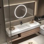 Muxing Waschbecken mit schublade Ablage Waschtisch LED Spiegel Badezimmerspüle