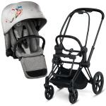 Muxing Cybex Priam Gestell Matt Black mit CYBEX Platinum PRIAM Lux Seat KOI Fashion Kollektion kinderwagen