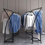 Muxing Kleiderständer - Doppelreihiger Kleiderständer mit Rollen Schwarz